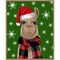 Llama Christmas Hat by Fab Funky 23-in. W x 28-in. H. Canvas Wall Art Print Framed